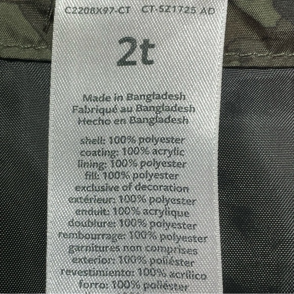 Carter’s Adventure Jacket Boys Hooded Camo Size 2T Full Zip Winter - Picture 3 of 9